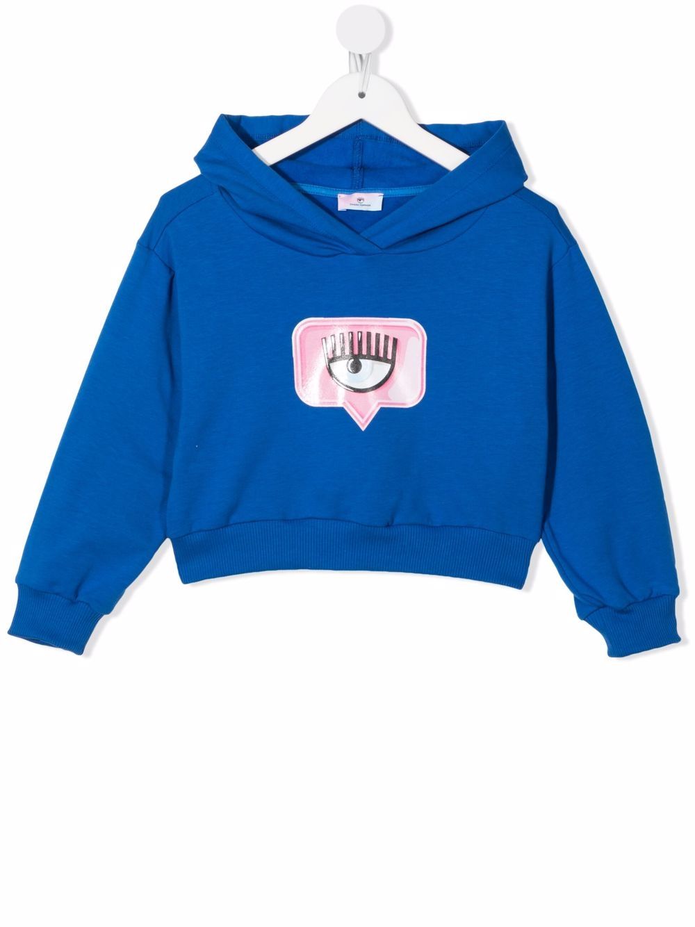 Eye-like cropped hoodie - Blue
