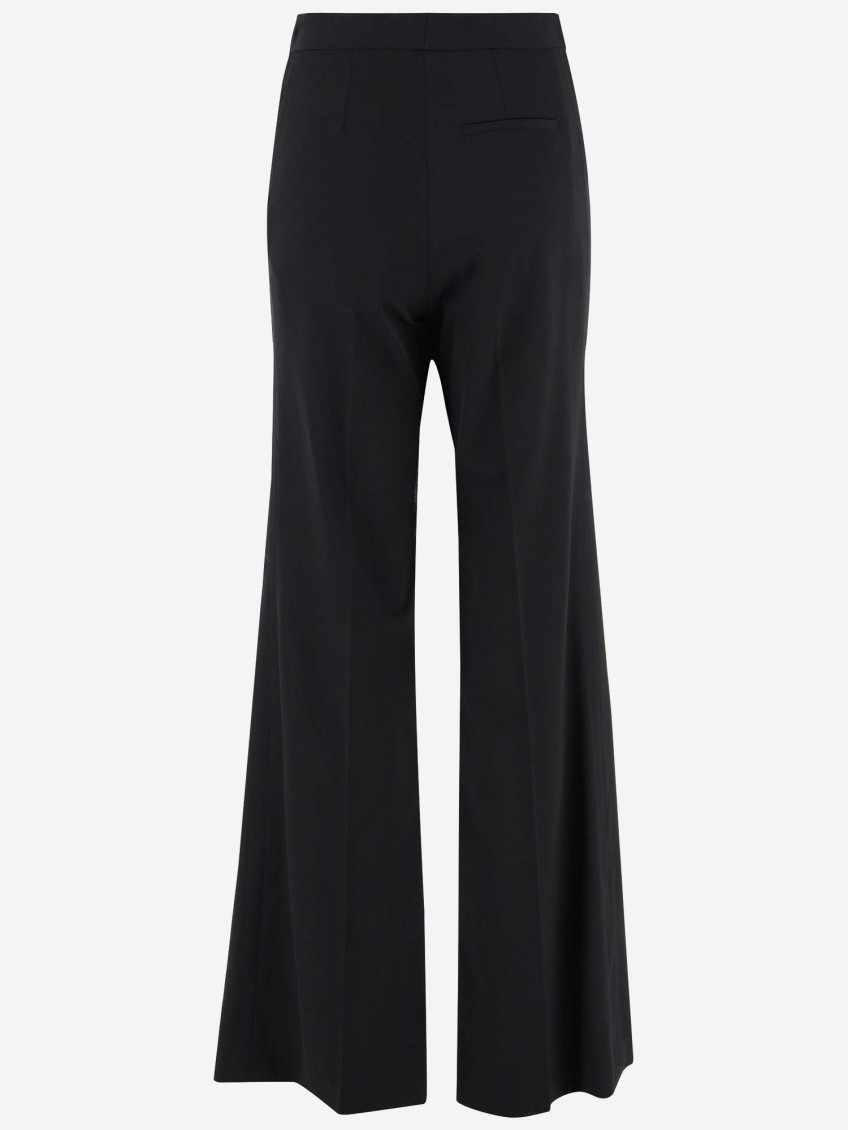 Wide-leg wool trousers - Black