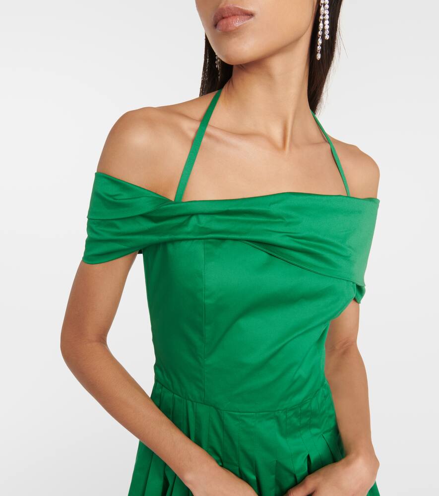 Off-shoulder silk midi dress