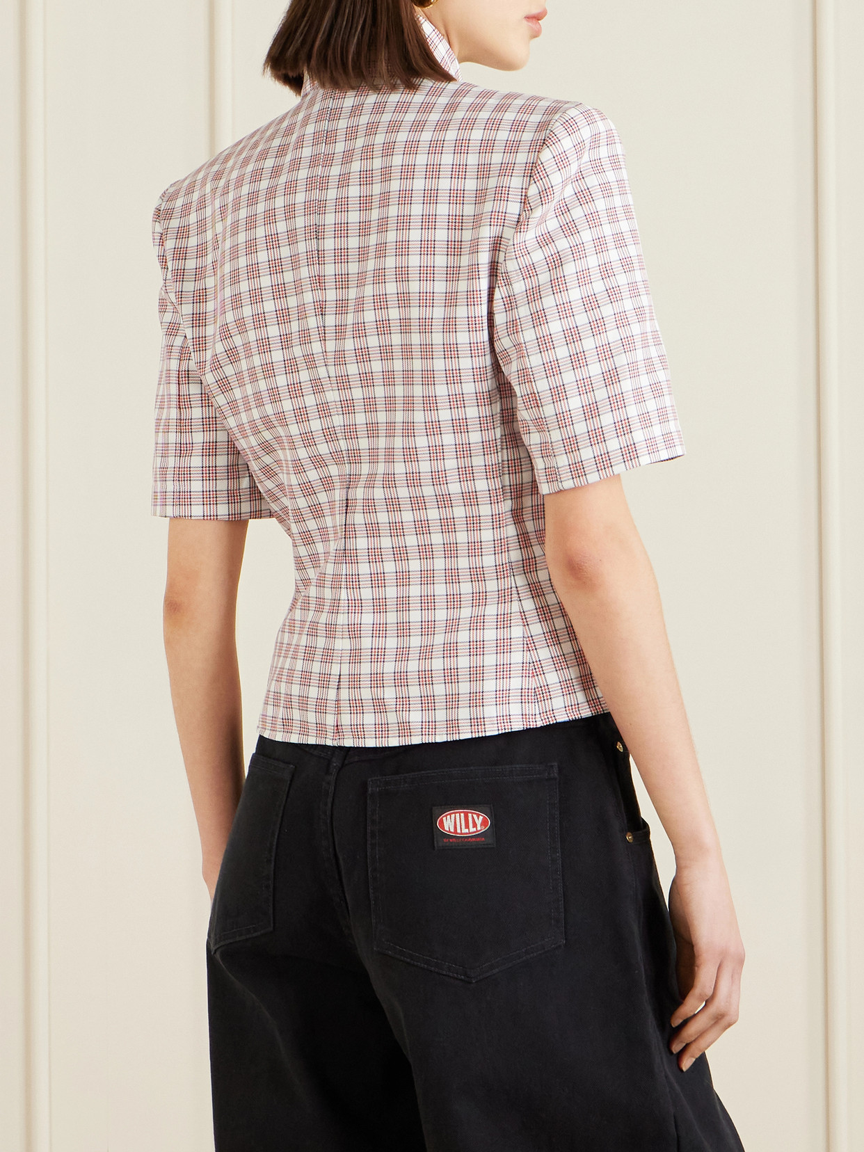 Chavela Checked Woven Shirt - Red