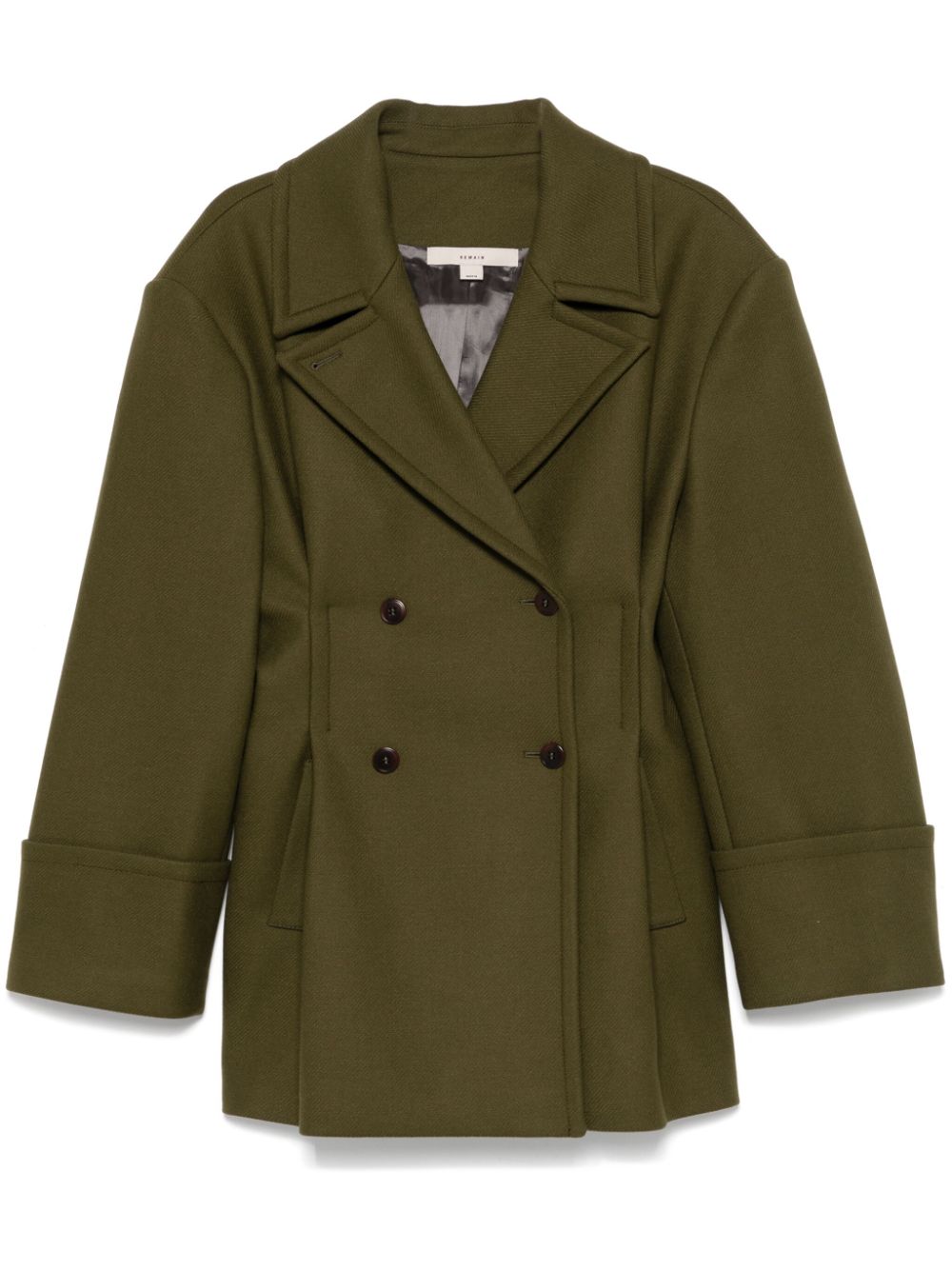 Pleated peacoat - Green