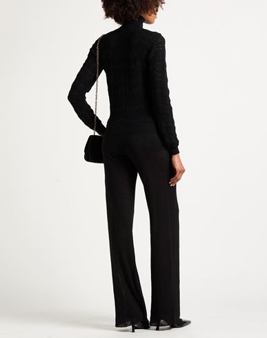 Woman Turtleneck Black Size M Viscose, Wool, Polyester