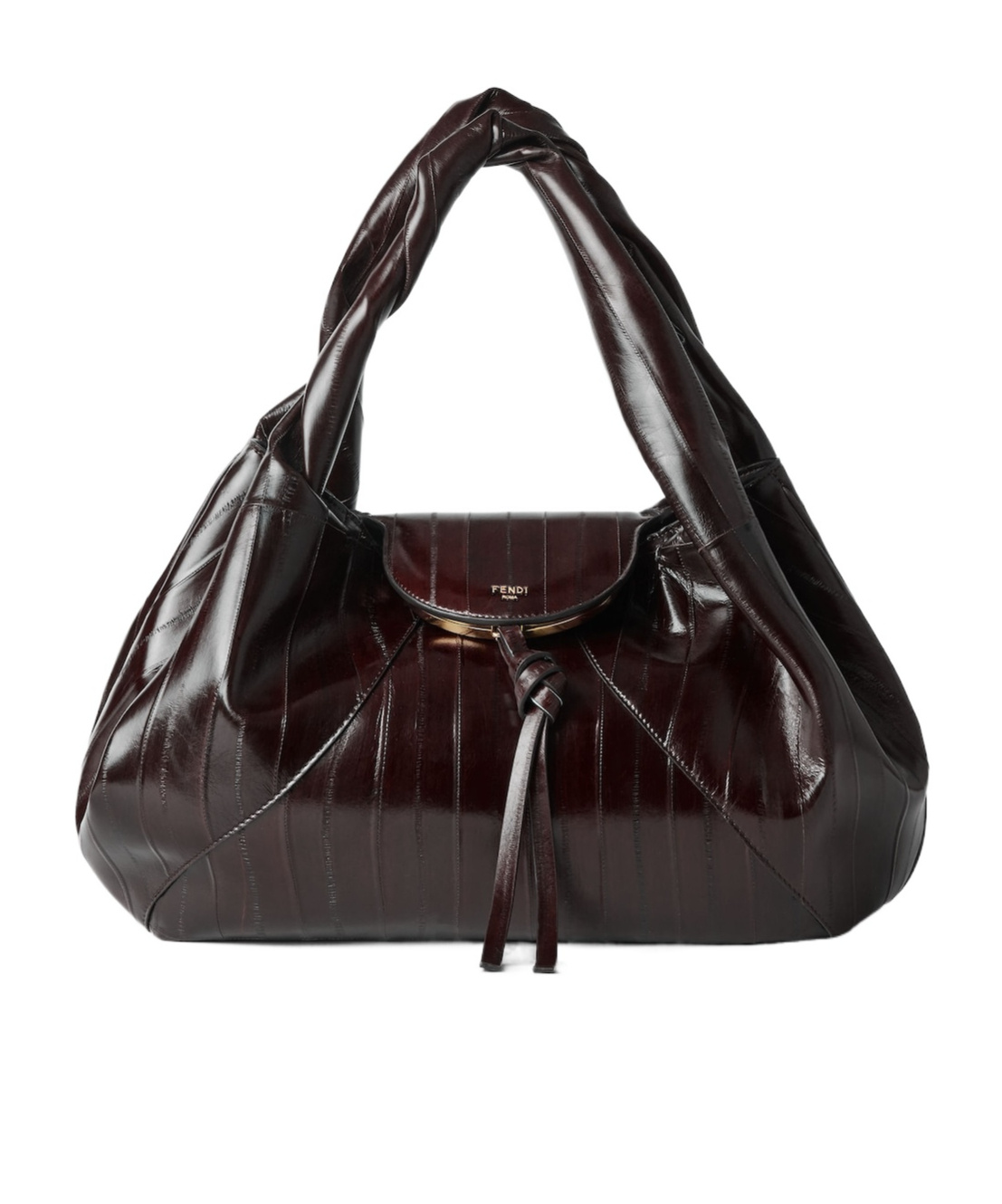 Brown inlaid hagfish leather bag