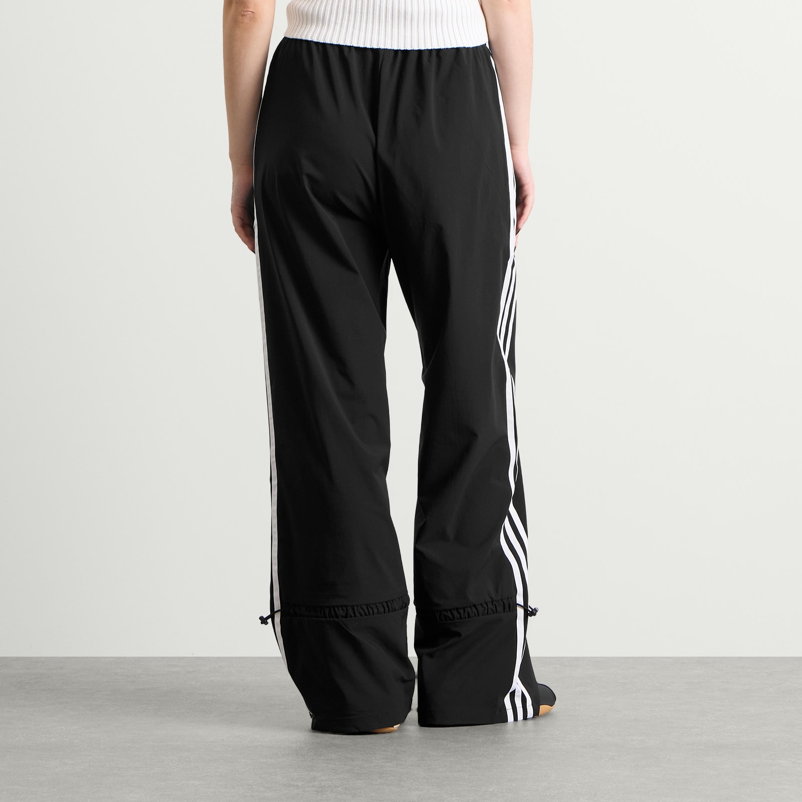 Women's Pleated Nylon Track Pant Black