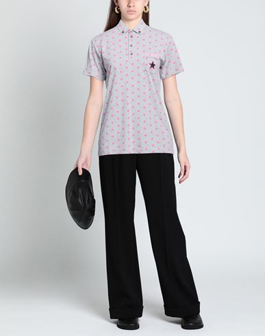 Woman Polo shirt Grey Size M Cotton