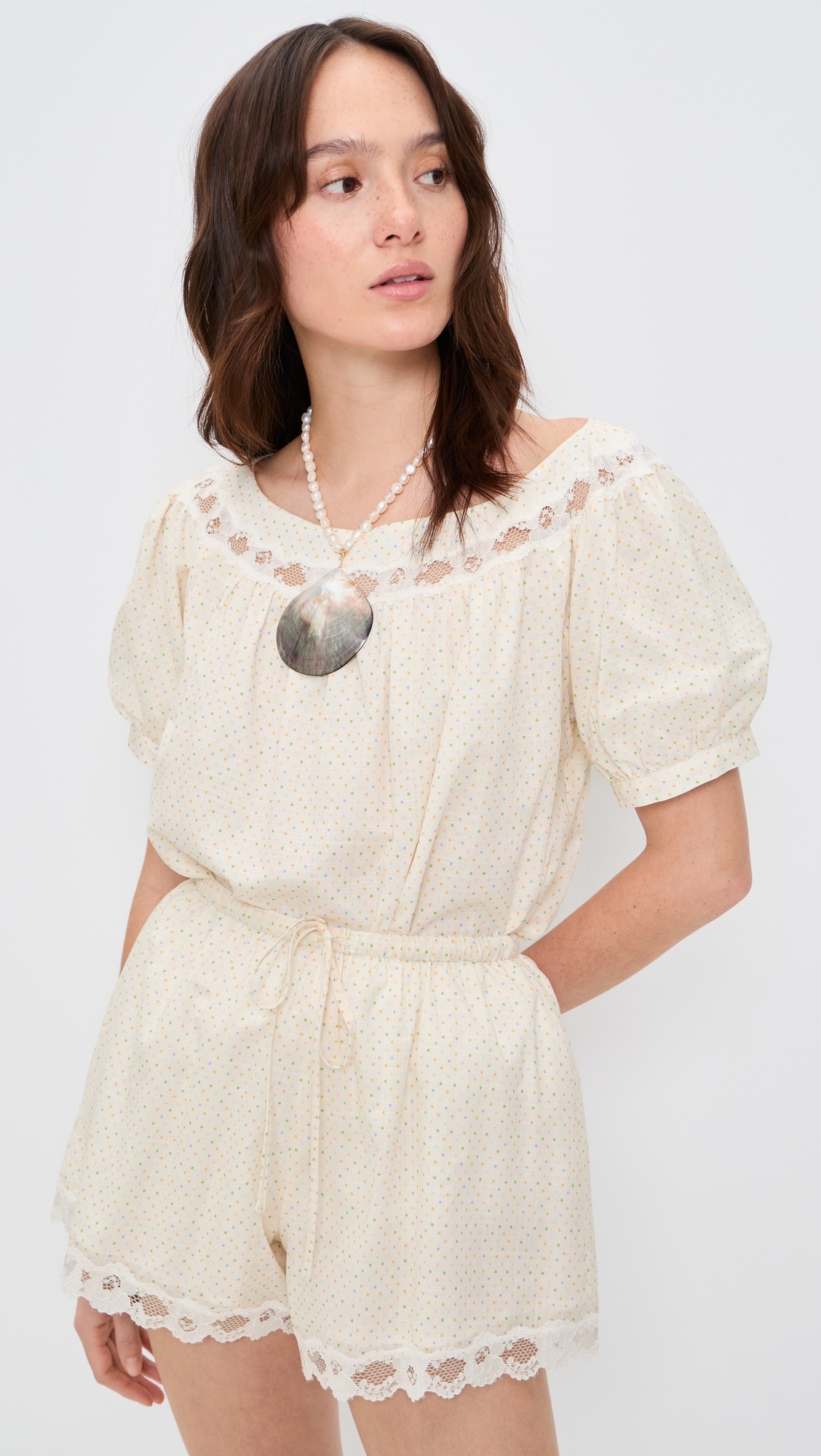 Marilyn Blouse Rainbow Polka Dot