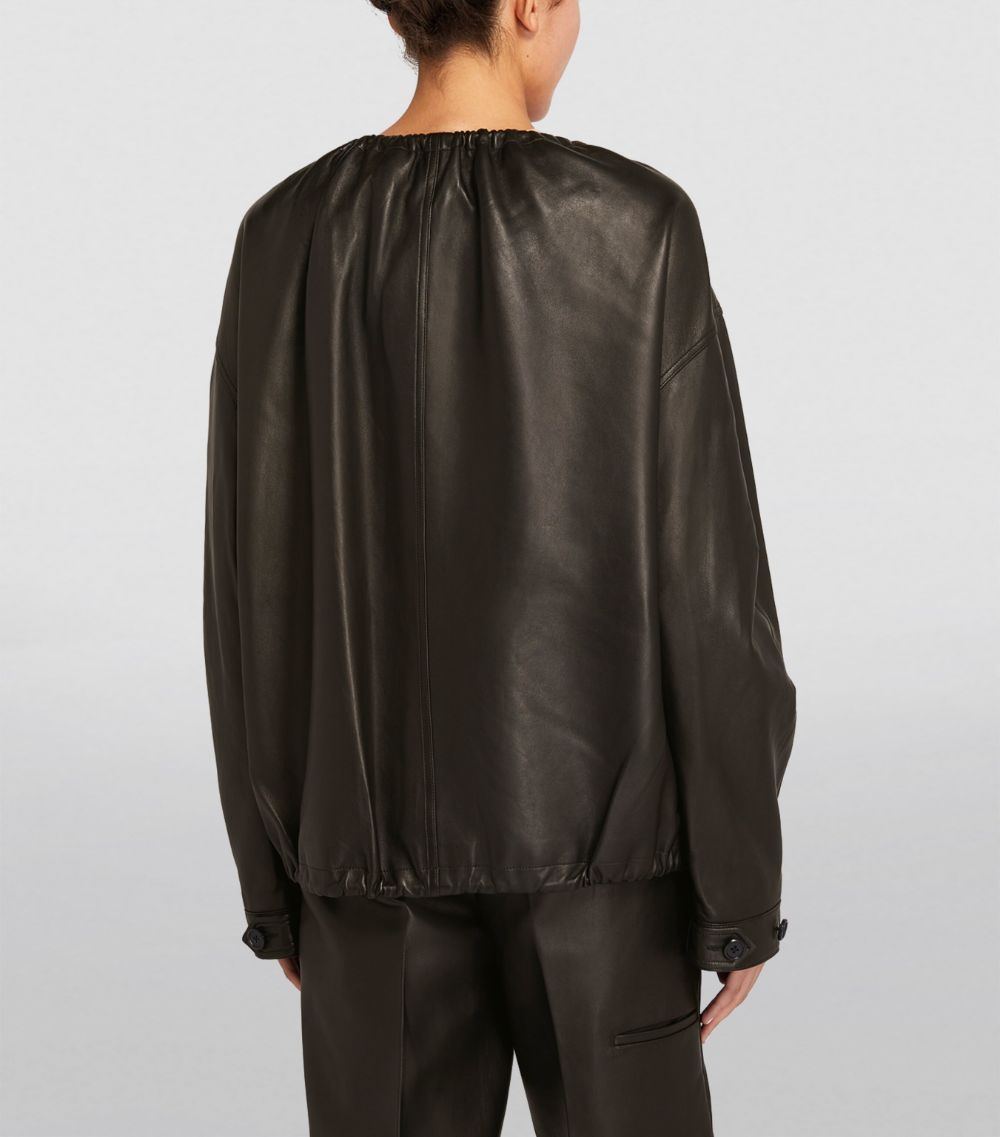 Leather Ruched Jacket