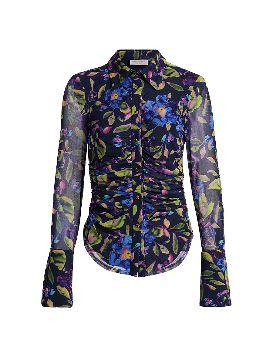 Women's Talisa Floral Shirt - Navy Floral Mesh