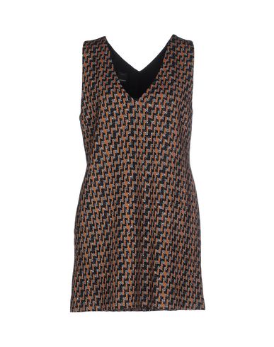 Woman Mini dress Brown Size 6 Polyester, Virgin Wool, Polyamide