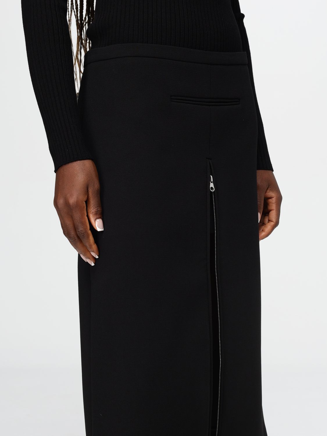 Heritage crepe-texture midi skirt - Black