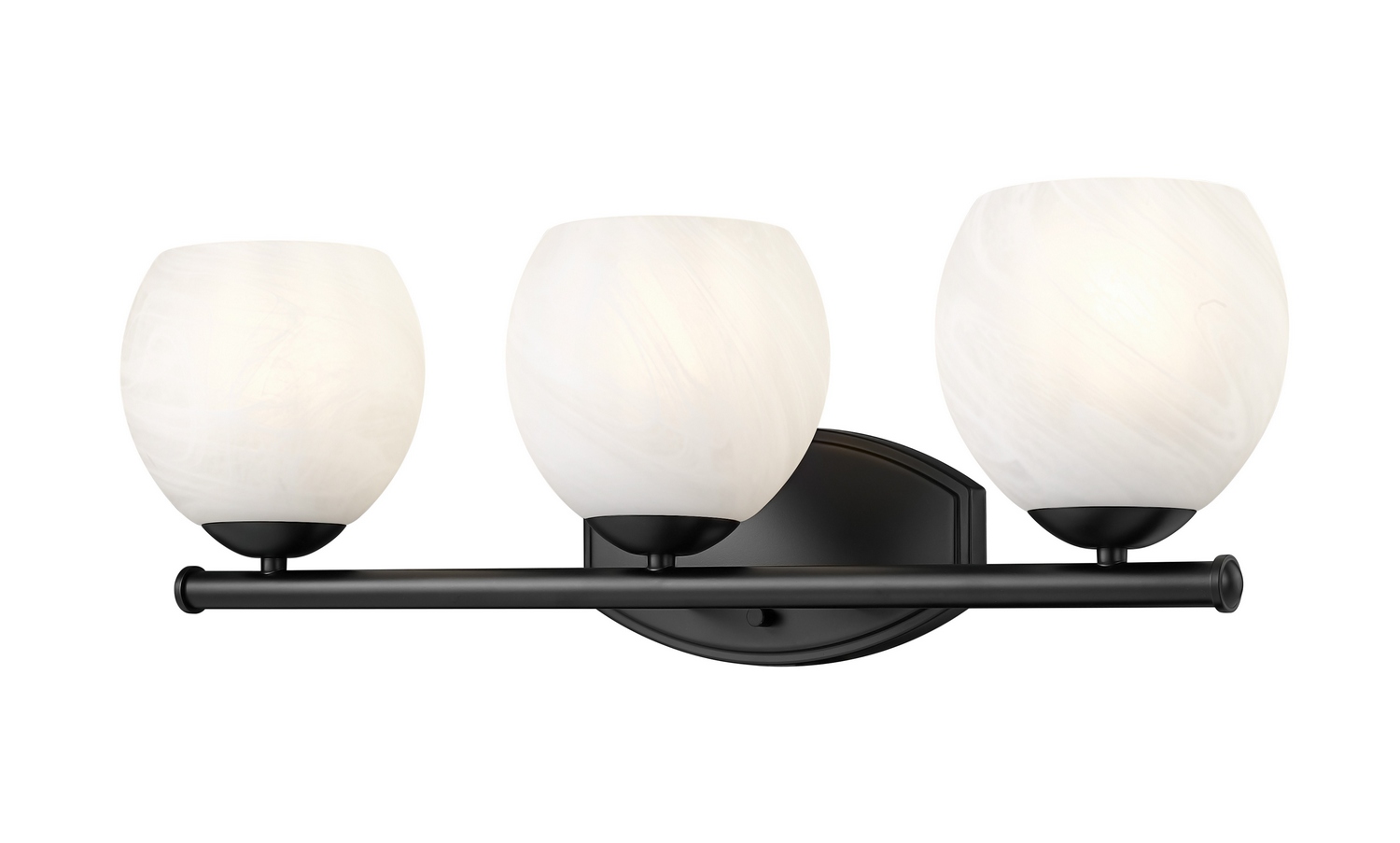 Matte Black Bathroom Vanity Light from the Colette Collection