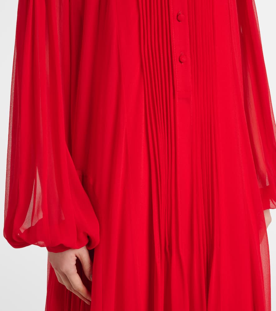 Clarinda pleated silk georgette maxi dress