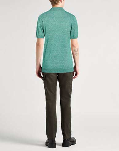 Man Sweater Green Size L Linen, Cotton