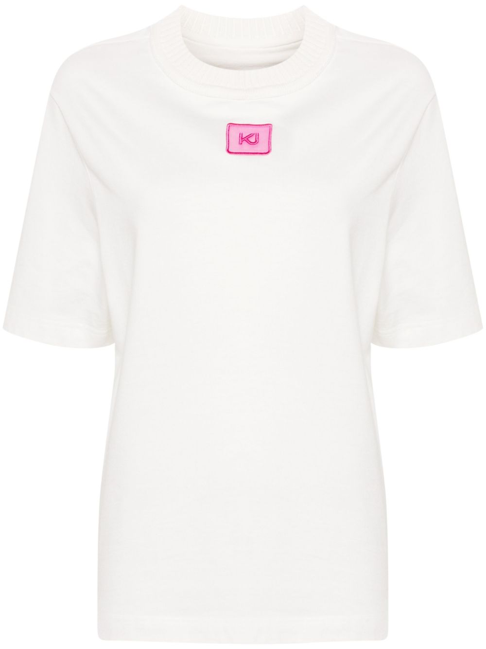 Logo-embroidered cotton T-shirt - White