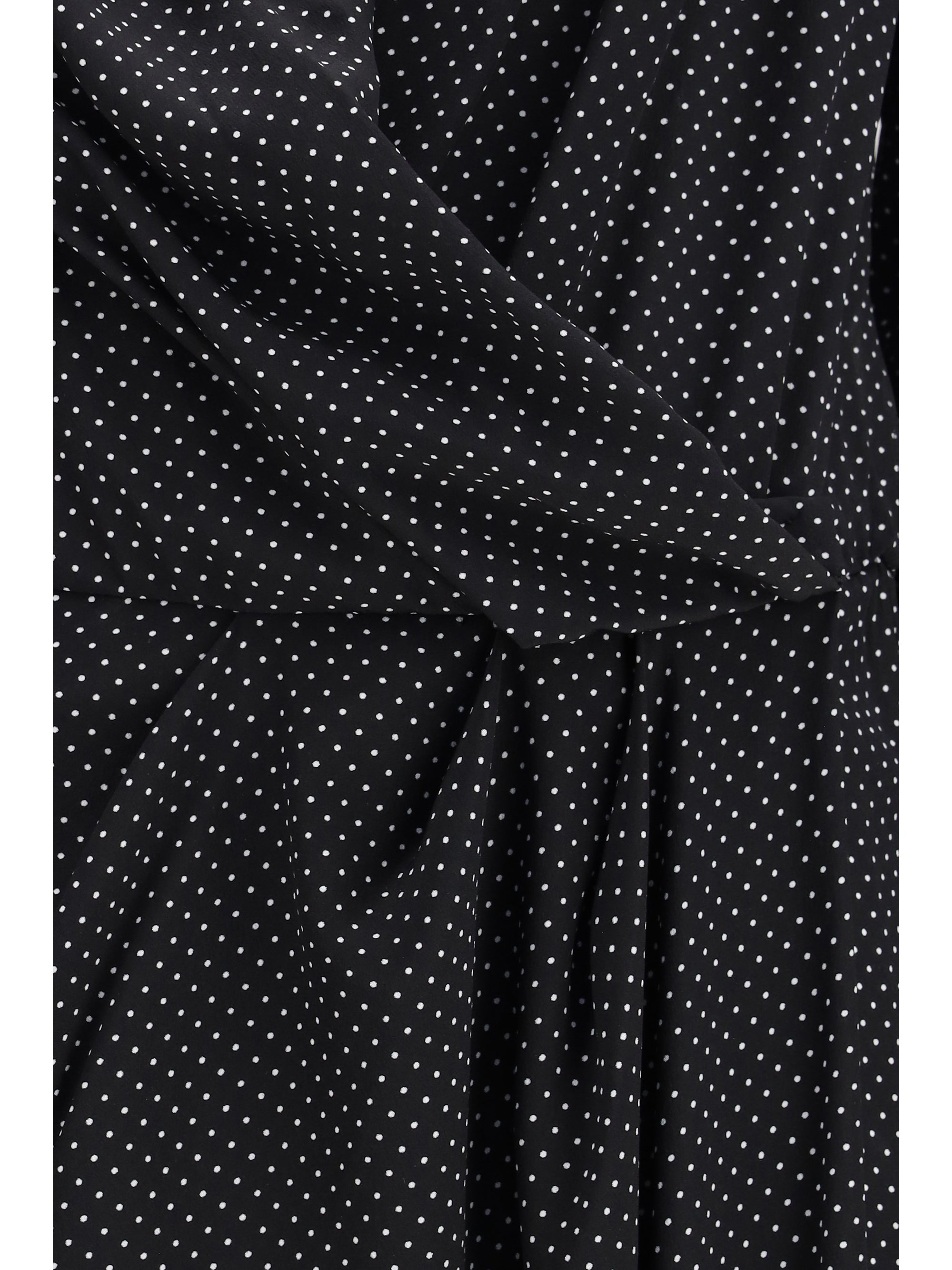 Silk Crepe de Chine Criss-Cross Dress — Black