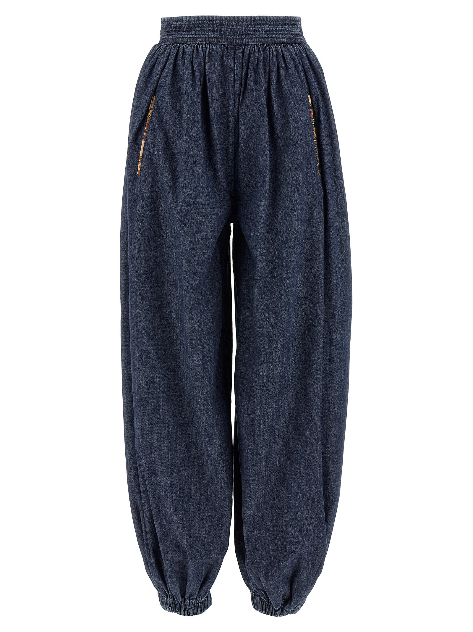 Cotton Chambray Pants — Blue