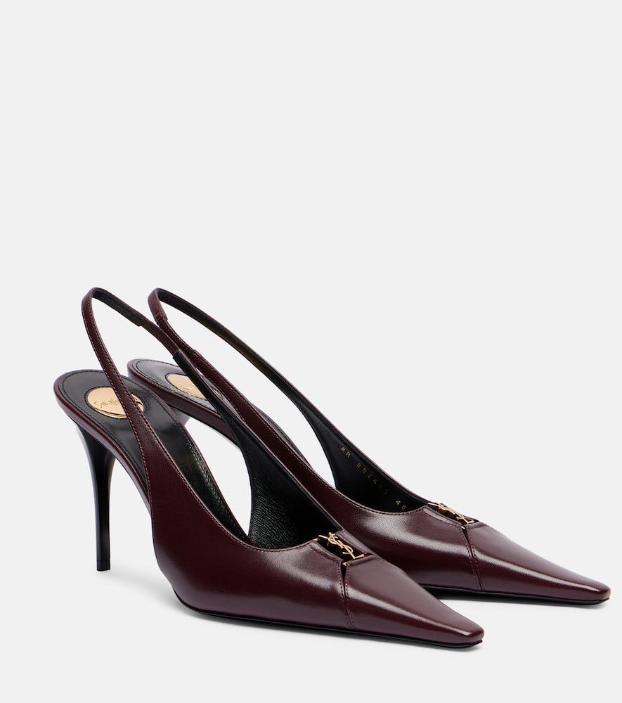 Babylone Breteuil leather slingback pumps
