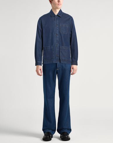Man Denim shirt Blue Size 40 Cotton, Modal, Elastane