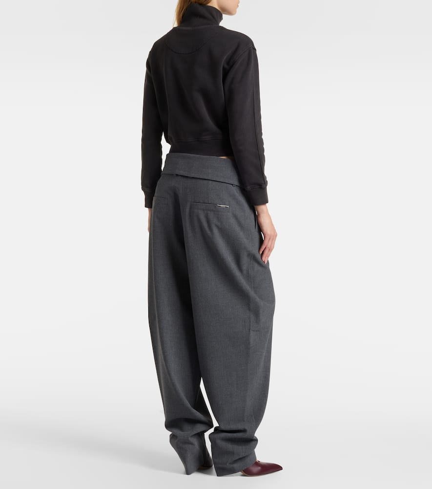 Cropped cotton track jacket