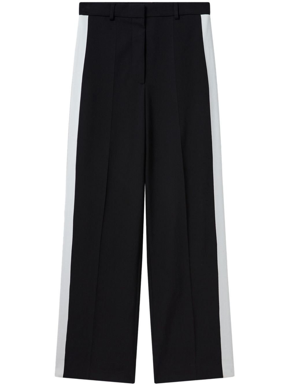Stripe-detail straight-leg trousers - Black