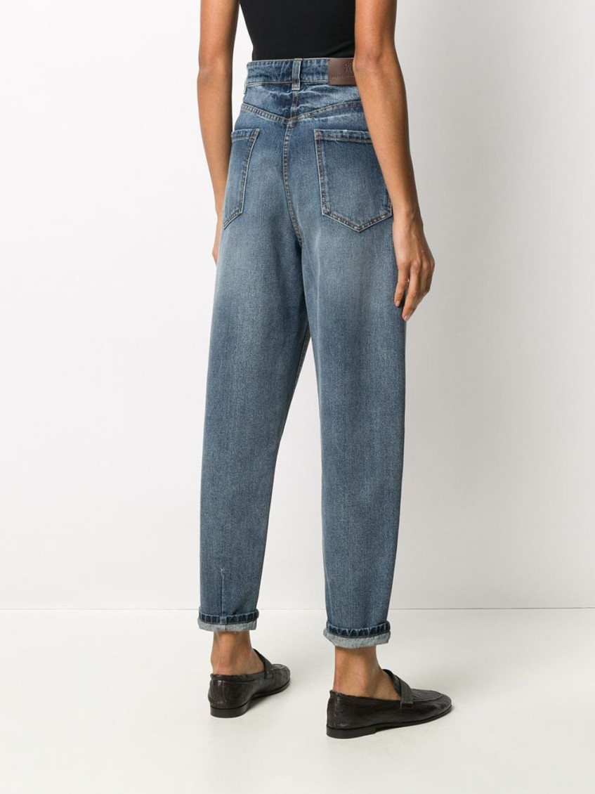 High-waist Tapered Jeans