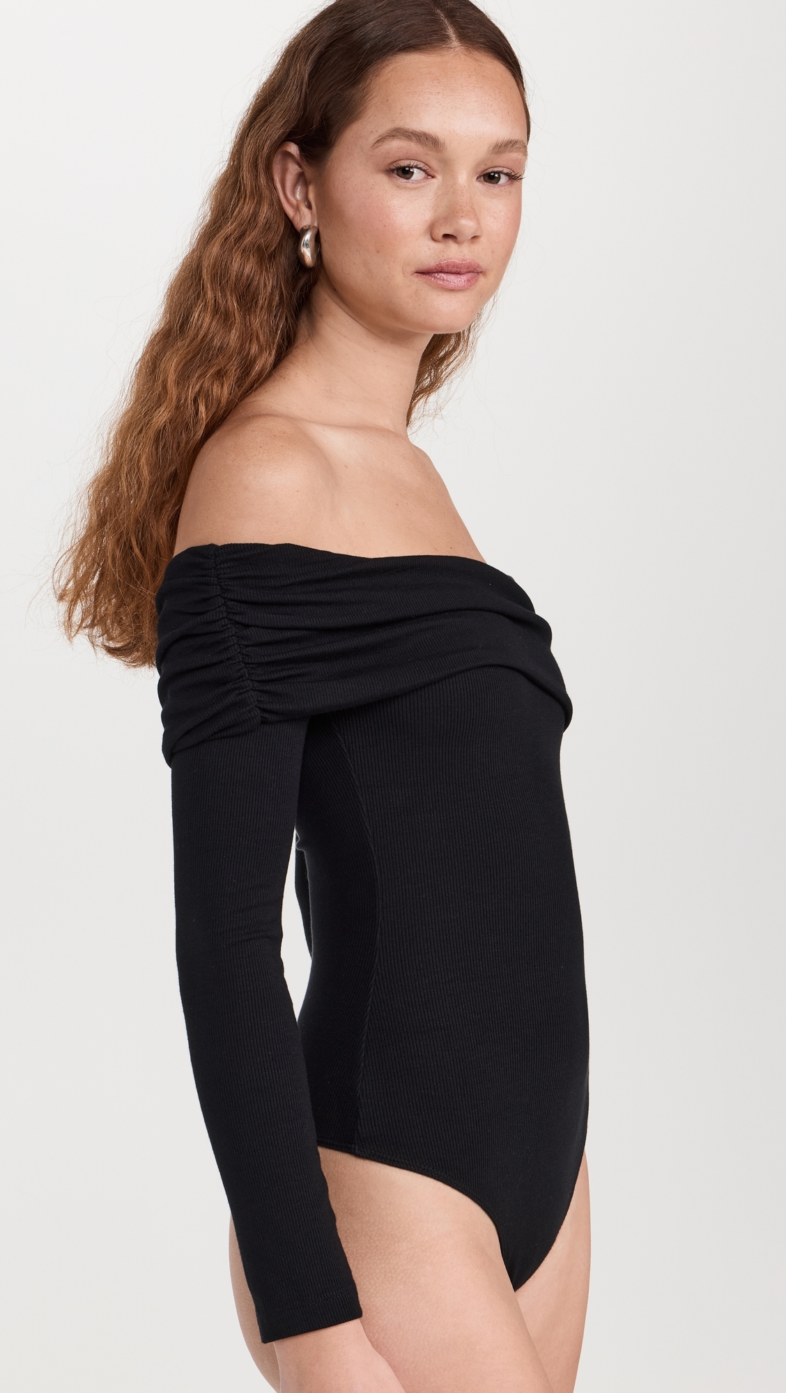 Ambitionist 여성 Off Shoulder Thong Bodysuit Black