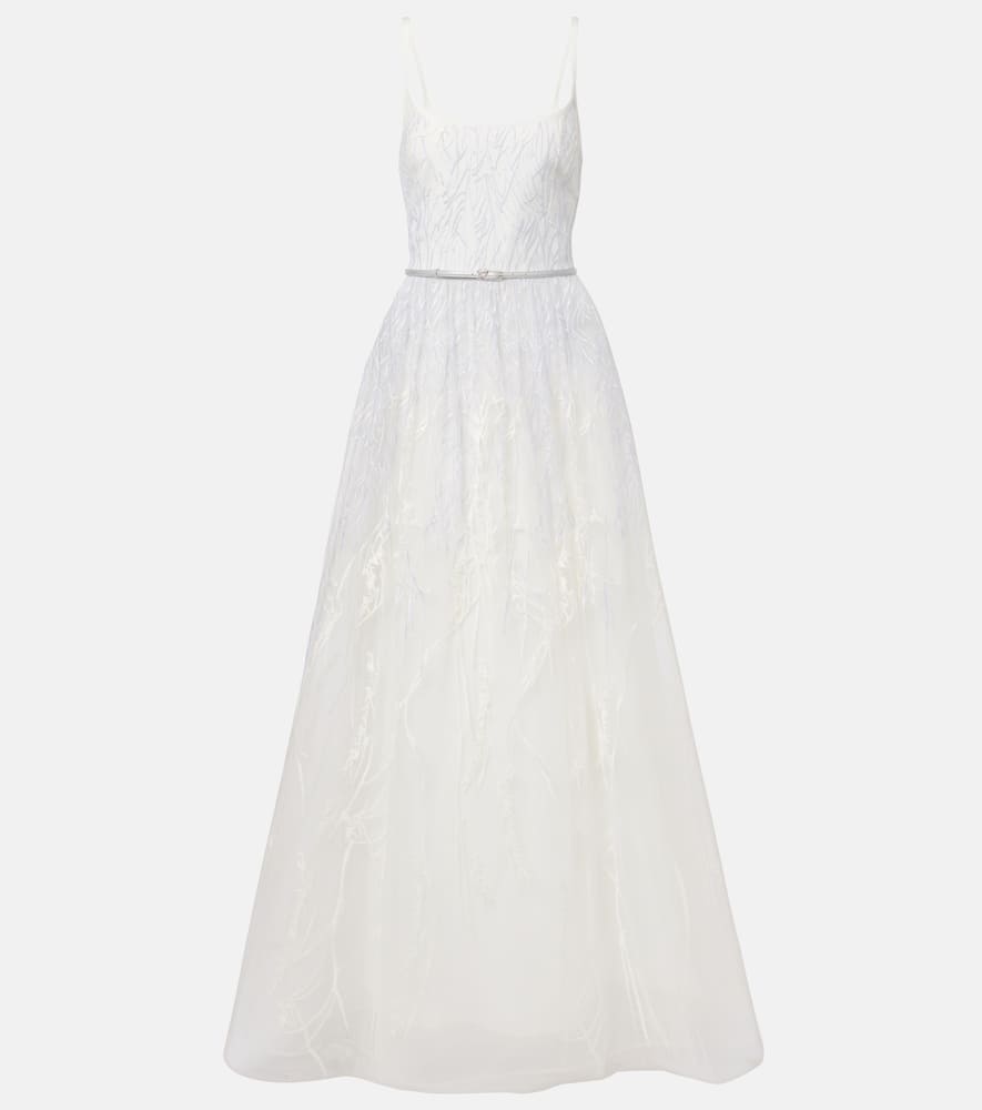 Bridal embroidered tulle gown
