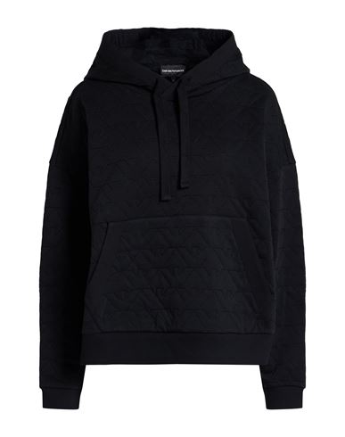 Woman Sweatshirt Black Size S Cotton, Elastane