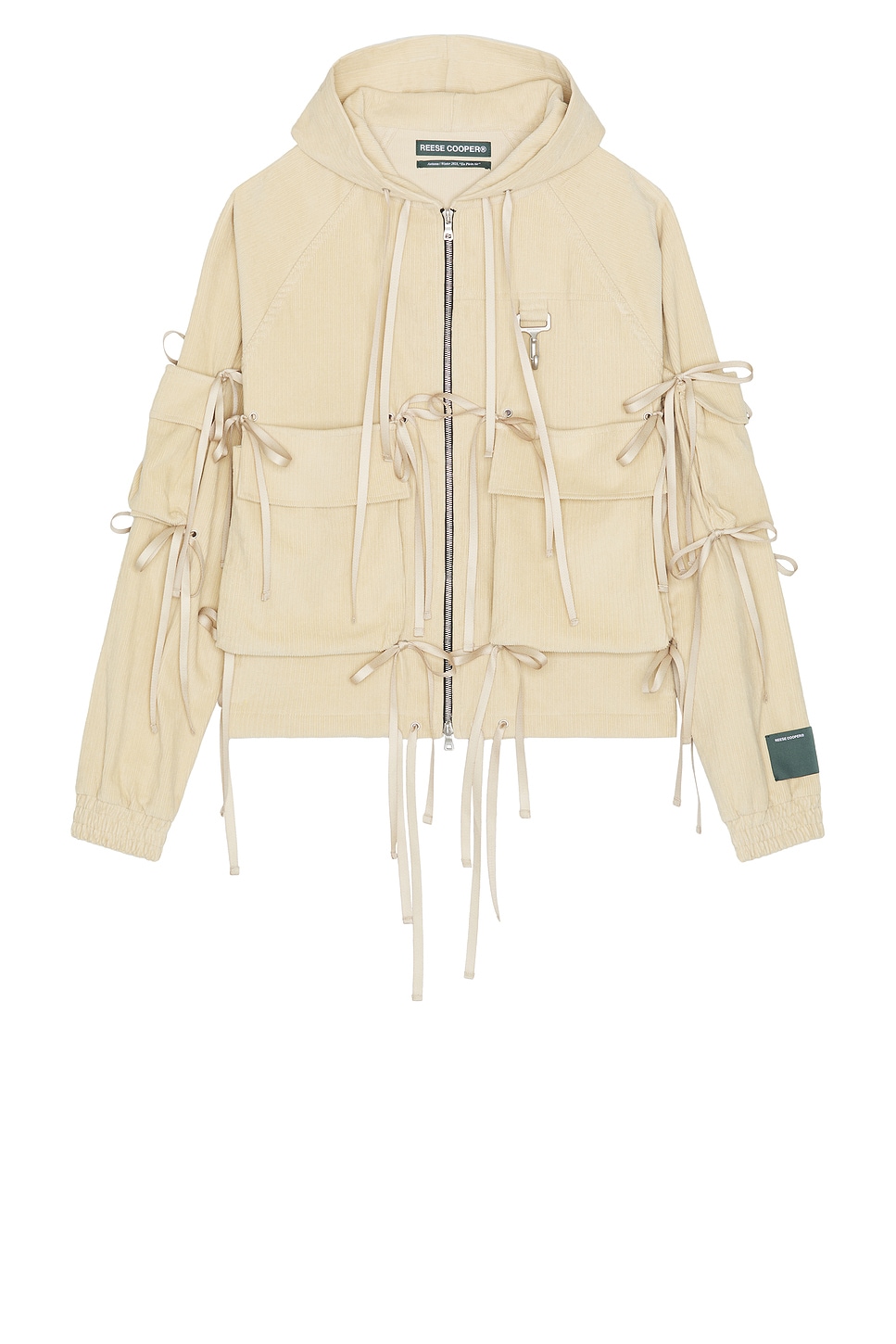Reese Cooper Corduroy Modular Pocket Hooded Jacket in Nude
