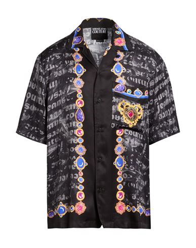 Man Shirt Black Size 36 Viscose