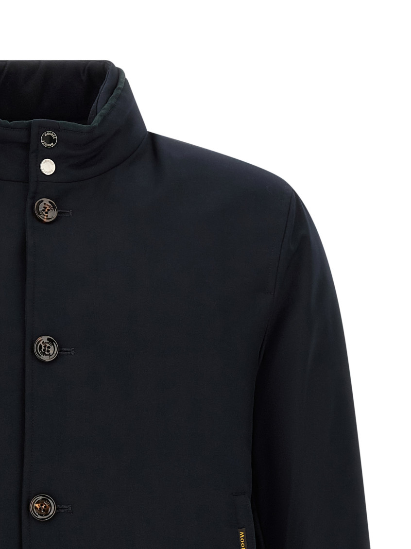 Moorer - janos bomber jacket acqua line high collar