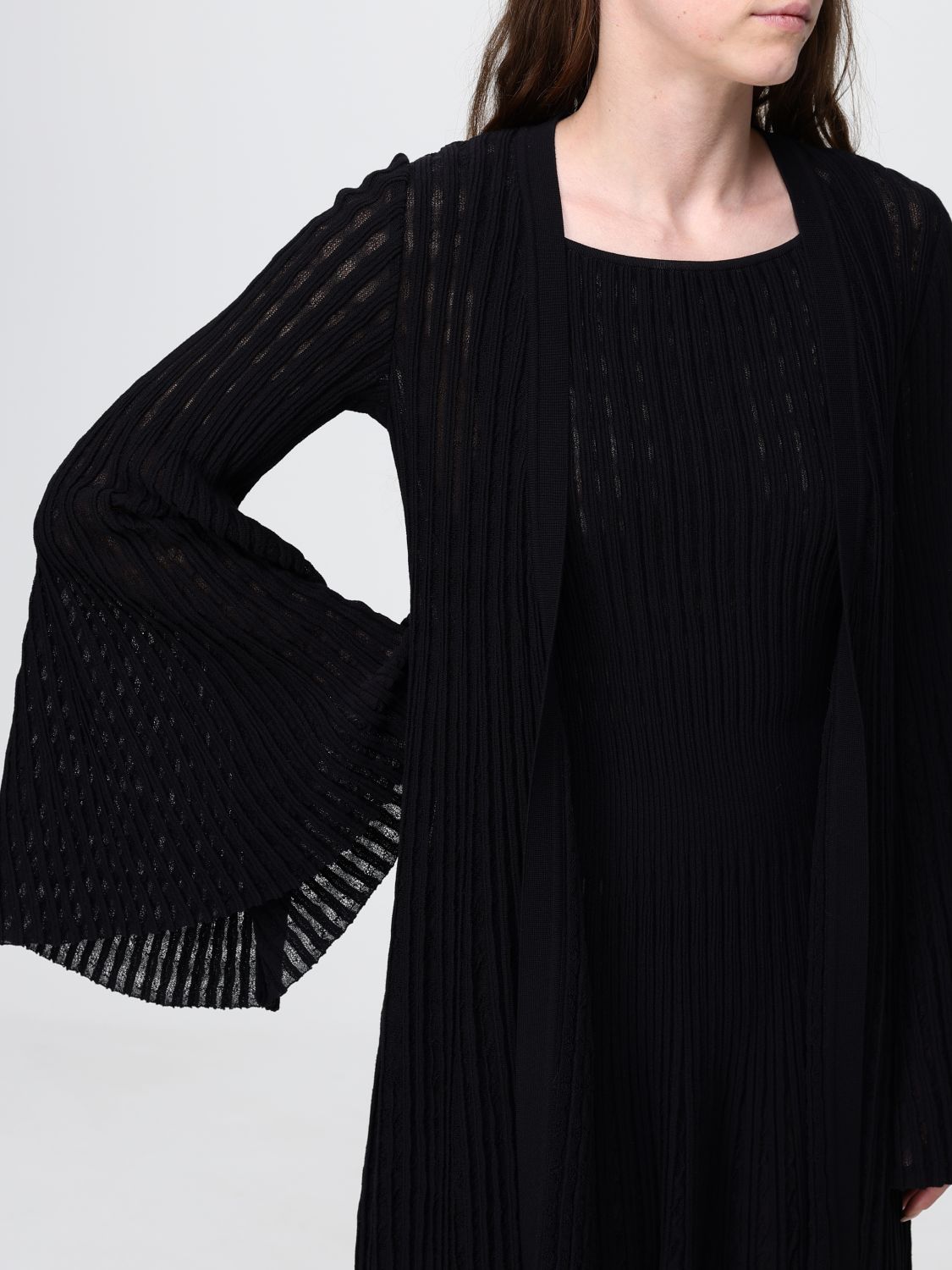 Liliana Long Viscose-Blend Cardigan with Kimono Sleeves