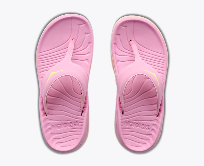 HOKA Women's ORA Recovery Flip-Flops in Bubble Gum/Tangerine Glow