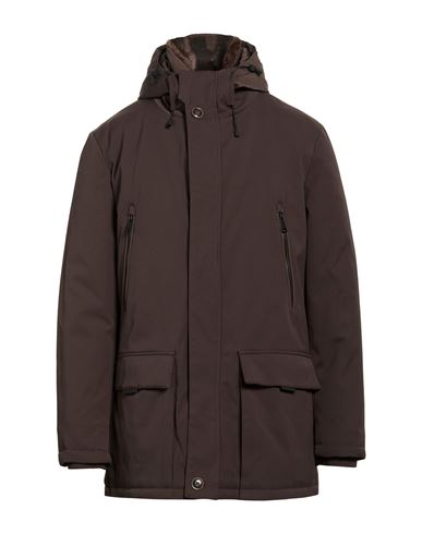 Man Coat Dark brown Size 3XL Polyester