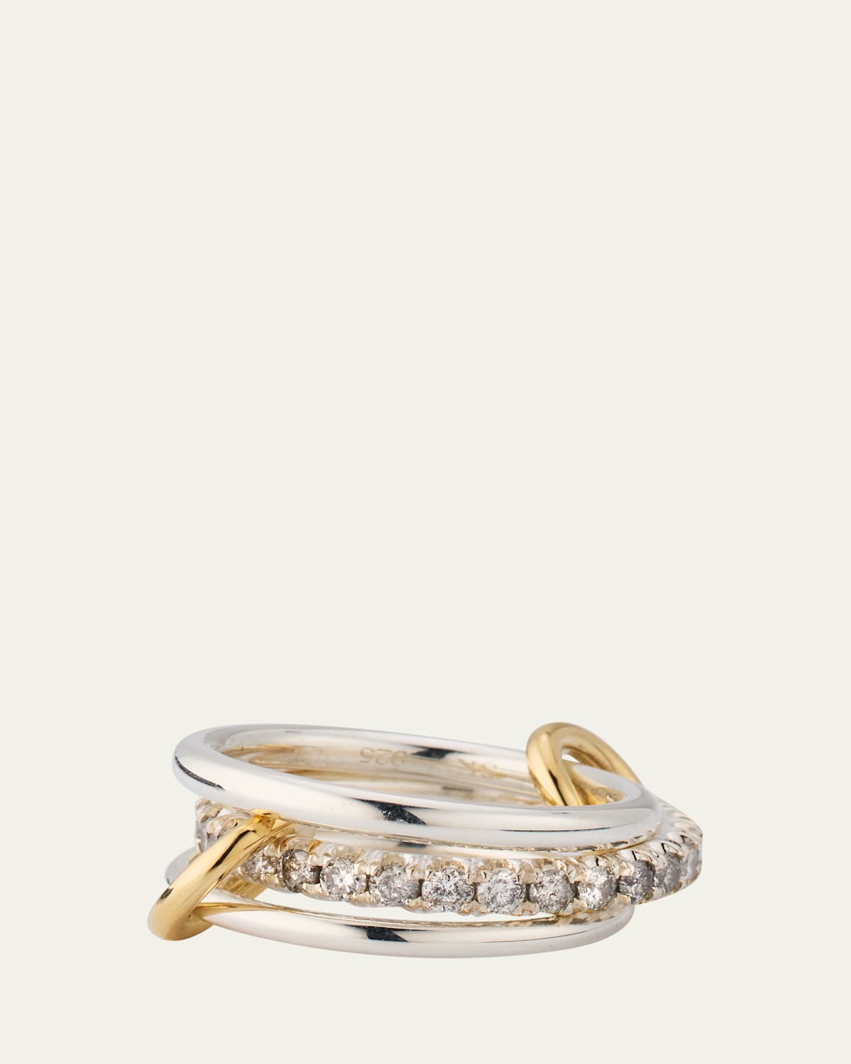 Petunia 3-Band Stacked Ring with Diamonds