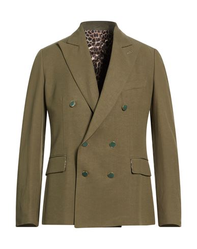 Man Blazer Military green Size 38 Viscose, Linen