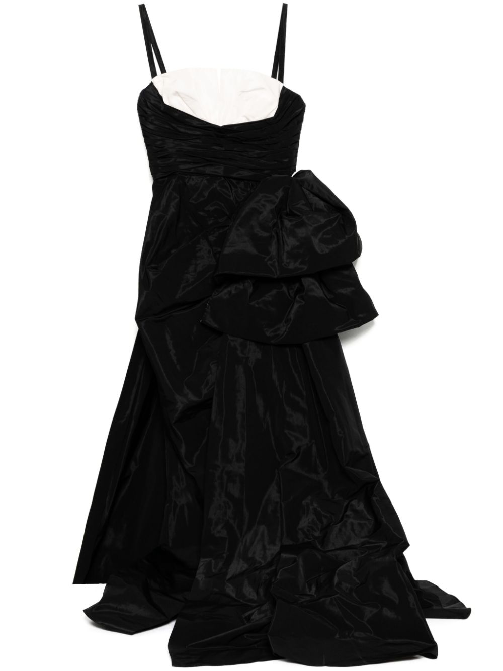 Draped taffeta gown - Black