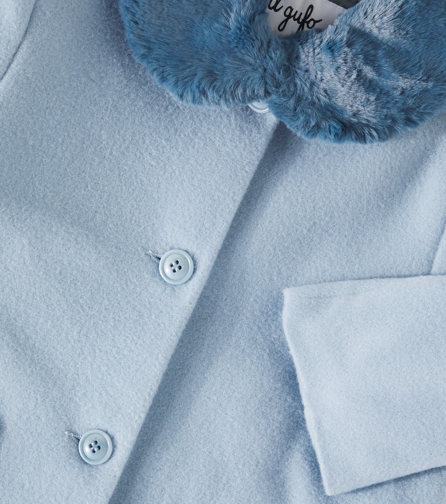 Il Gufo Faux fur-trimmed wool-blend coat