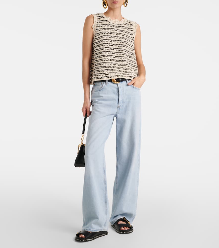 Velvet Sophie striped cotton-blend vest