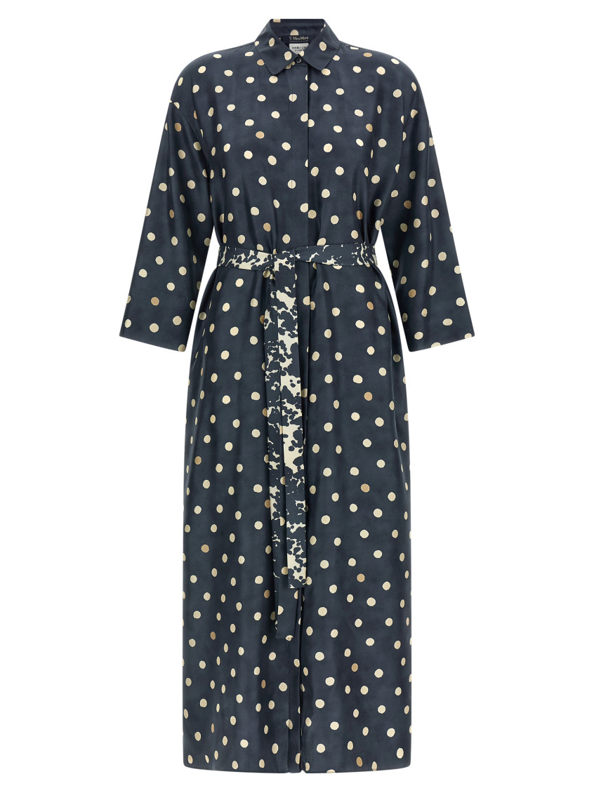 Blue Polka Dot Maxi Dress