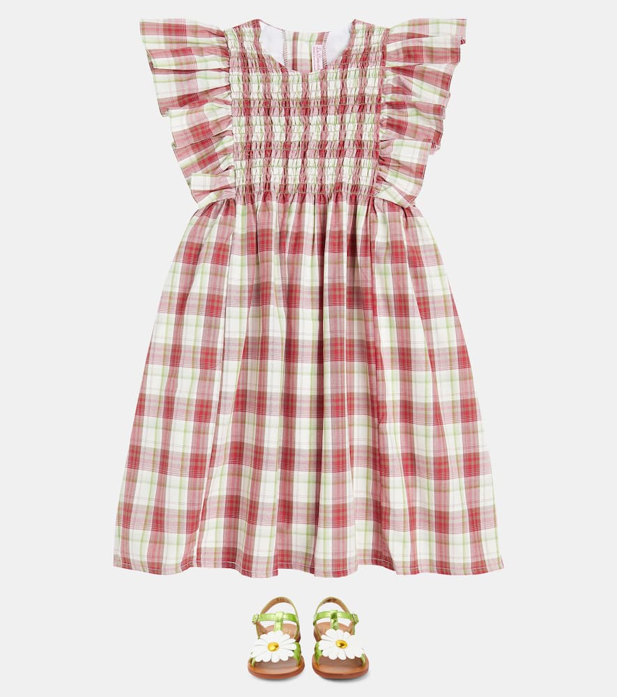 La Coqueta Blanca checked cotton-blend dress