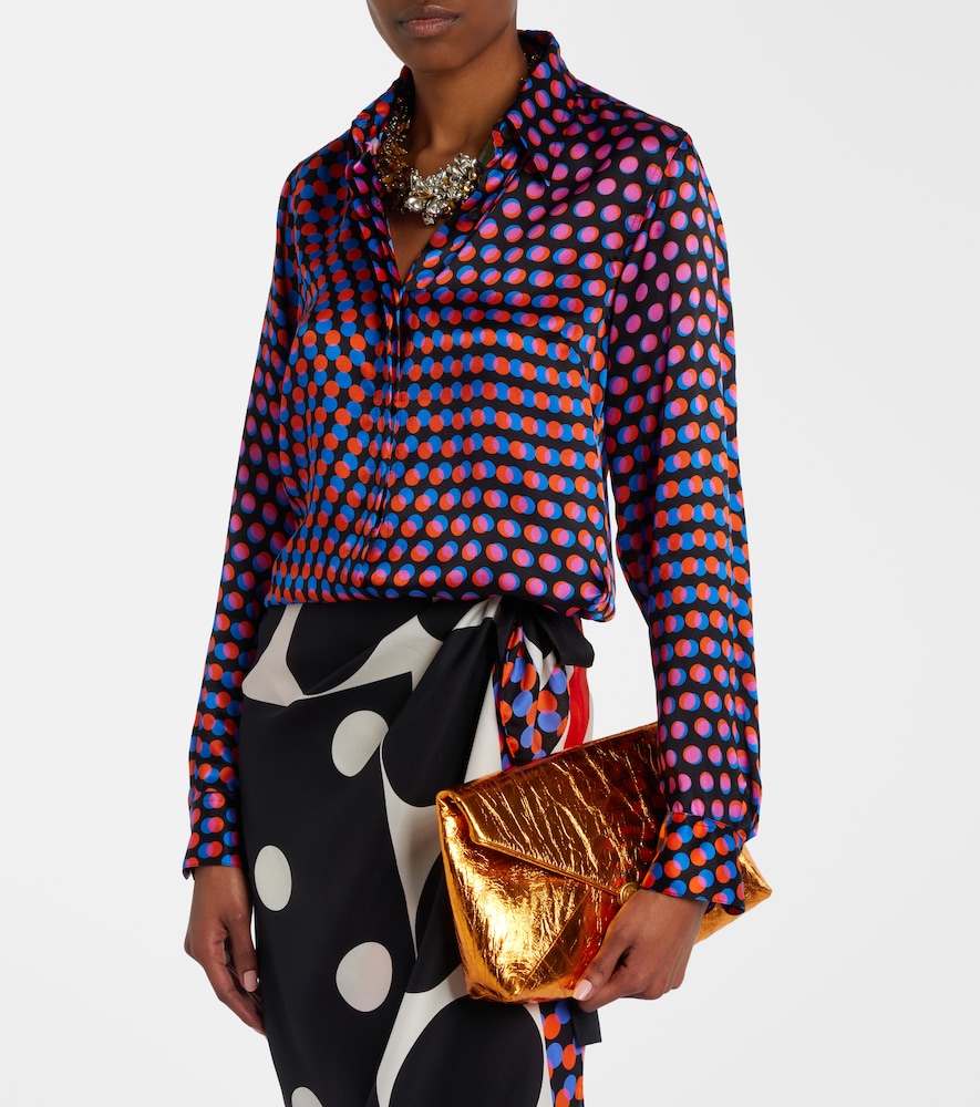 Polka-dot silk shirt