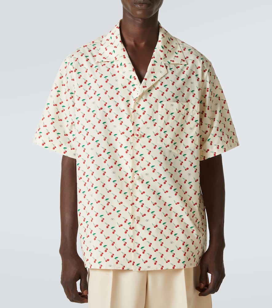 Cherryfic cotton poplin bowling shirt