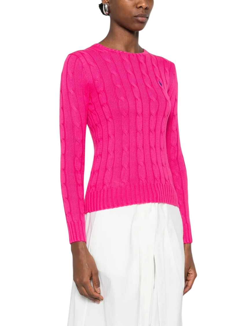 Pink Knitted Crew Neck Sweater
