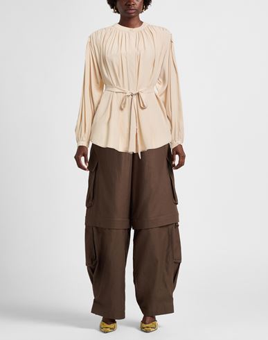 Woman Shirt Beige Size 2 Acetate, Silk