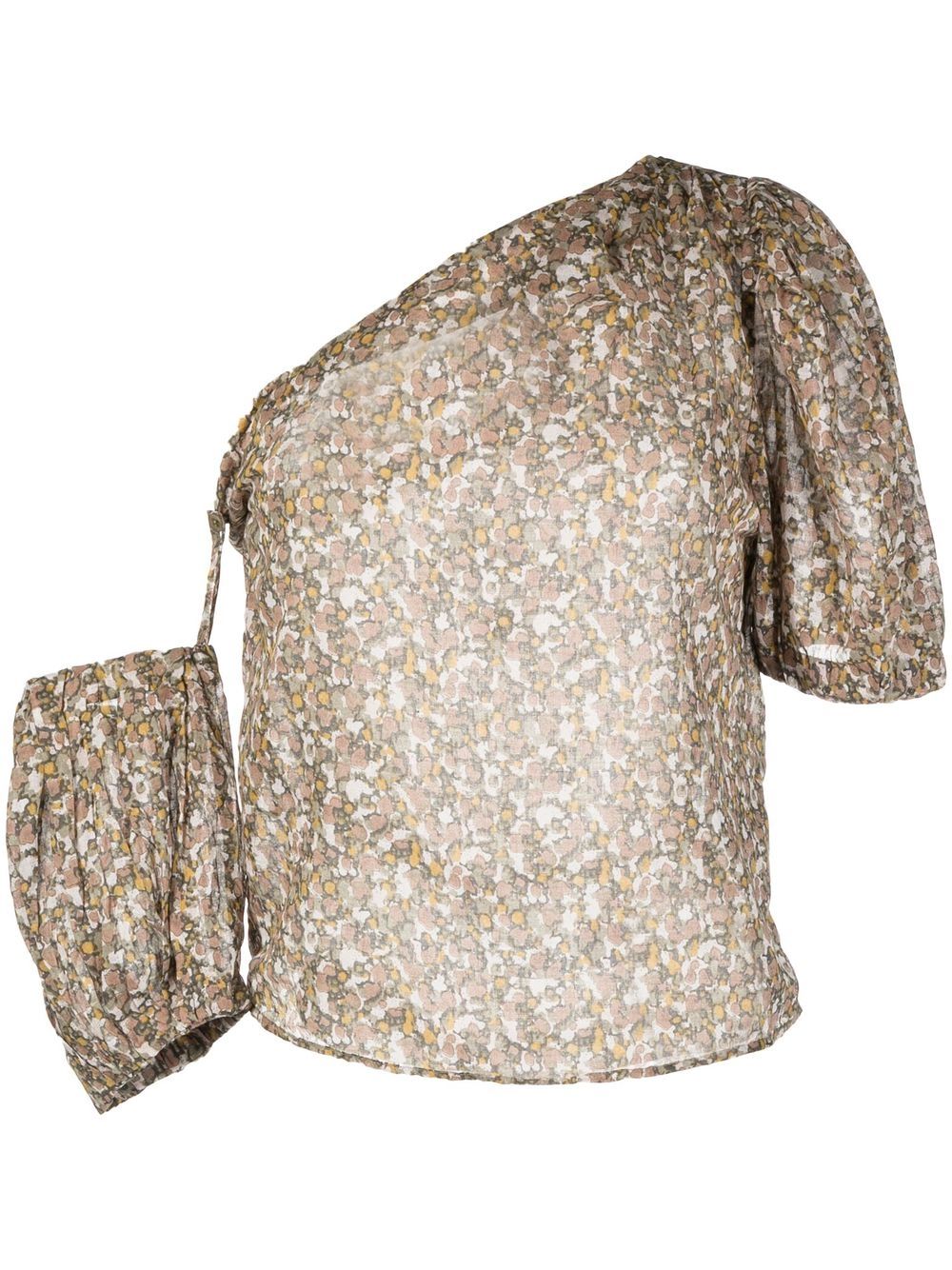 Asymmetric floral-print blouse - Multicolour