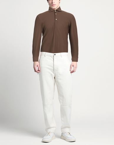 Next Man Shirt Chocolate brown Size L Nylon, Elastane