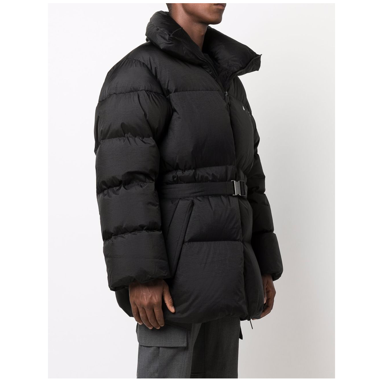 Belted Full Zip Down Jacket