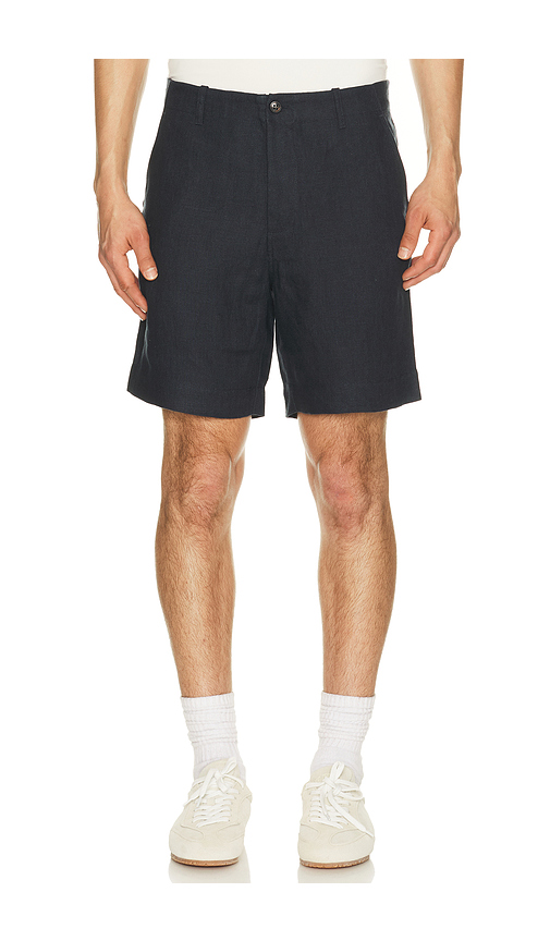 PEREGRINE Windsor Linen Shorts in Navy. L. Also in M, S, XL/1X
