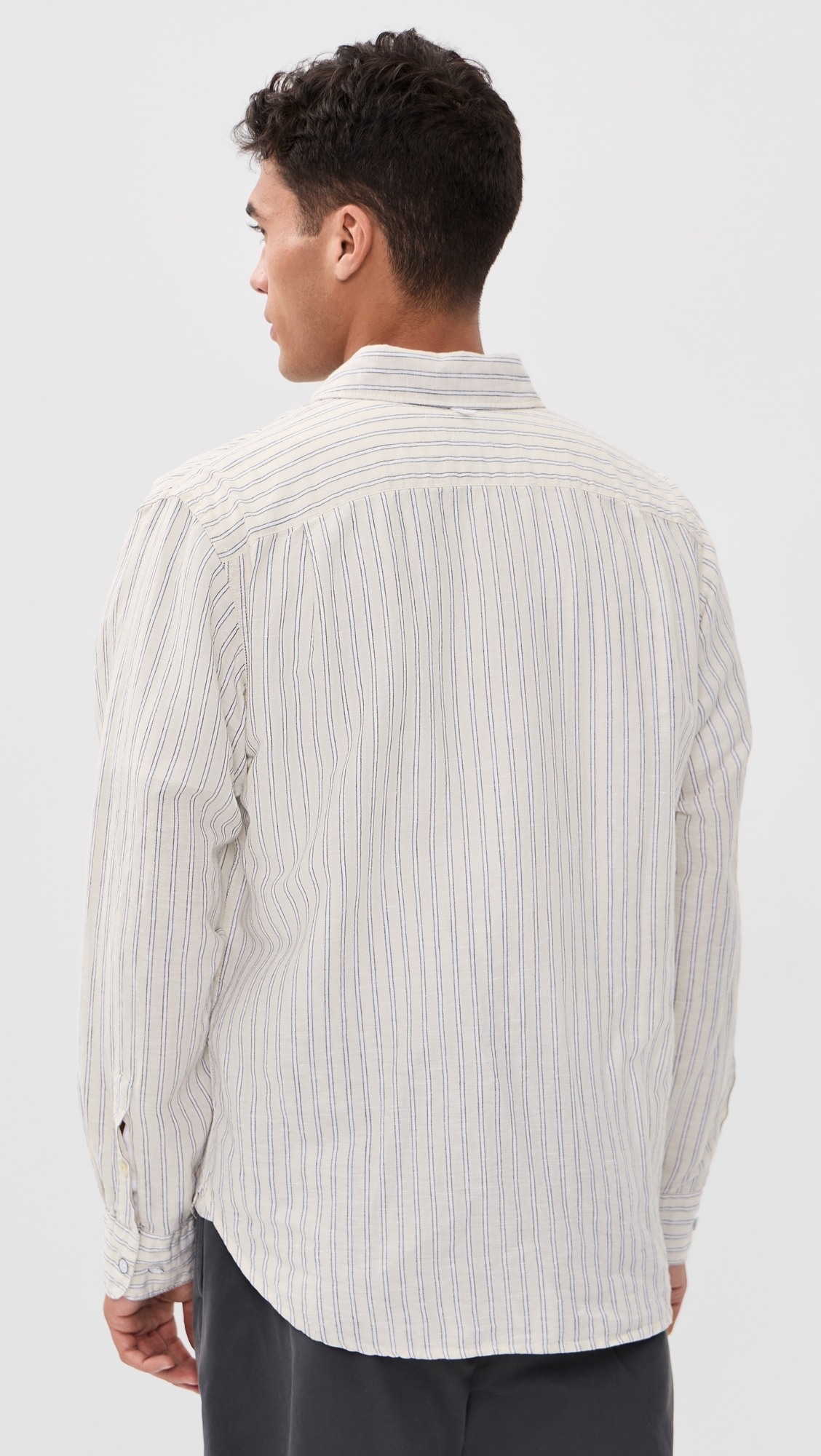 Finch Long Sleeve Linen Stripe Shirt Patus